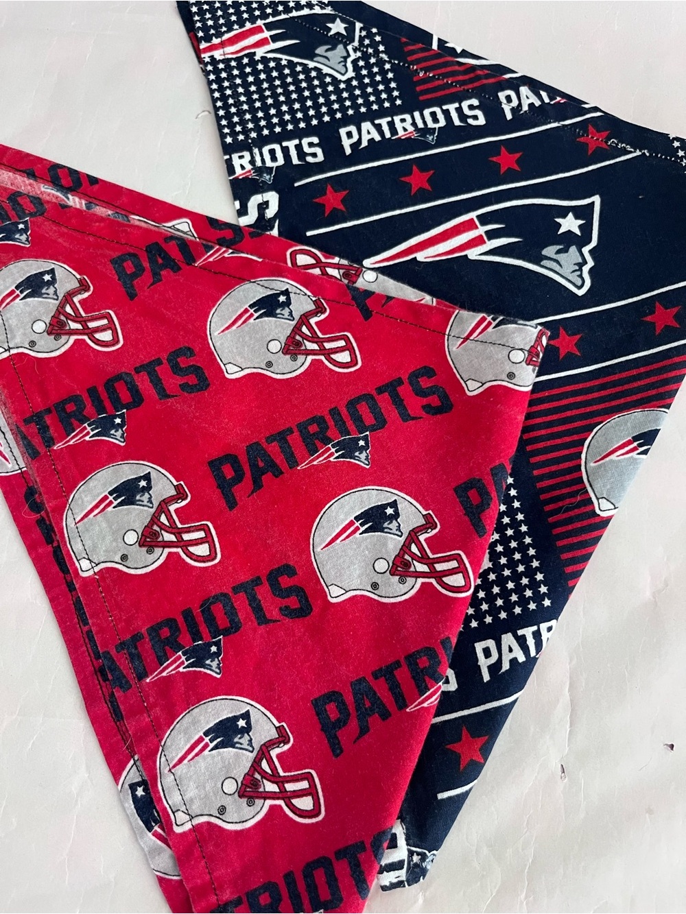 New England Patriots 2 pack bandanas Pet, Kids or adult use. 22 inches